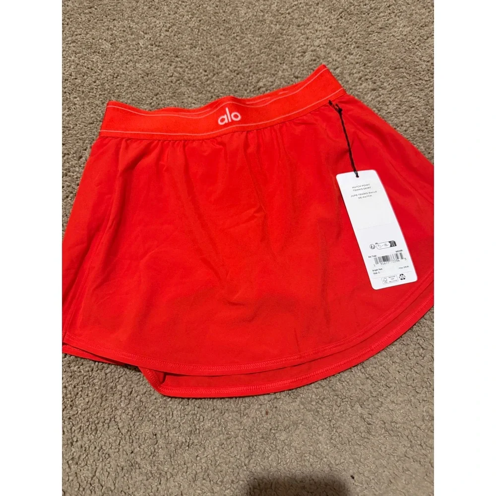 Alo Yoga Match Point Tennis Skirt Bright Red Athletic Skort Size S